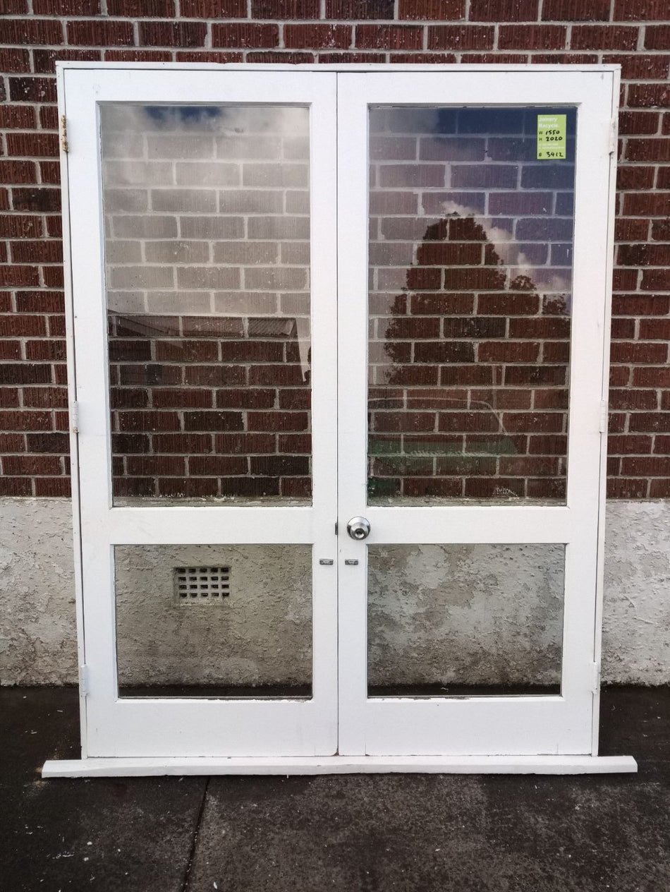 Wooden and Glass French Doors 1550 W x 2020 H [#3412] Joinery Recycle