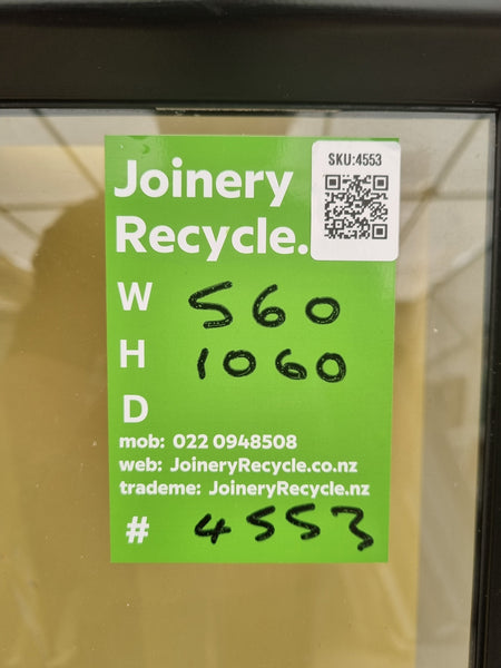 Aluminium Window Black 560  W  x  1060 H [#4553 SF] Joinery Recycle
