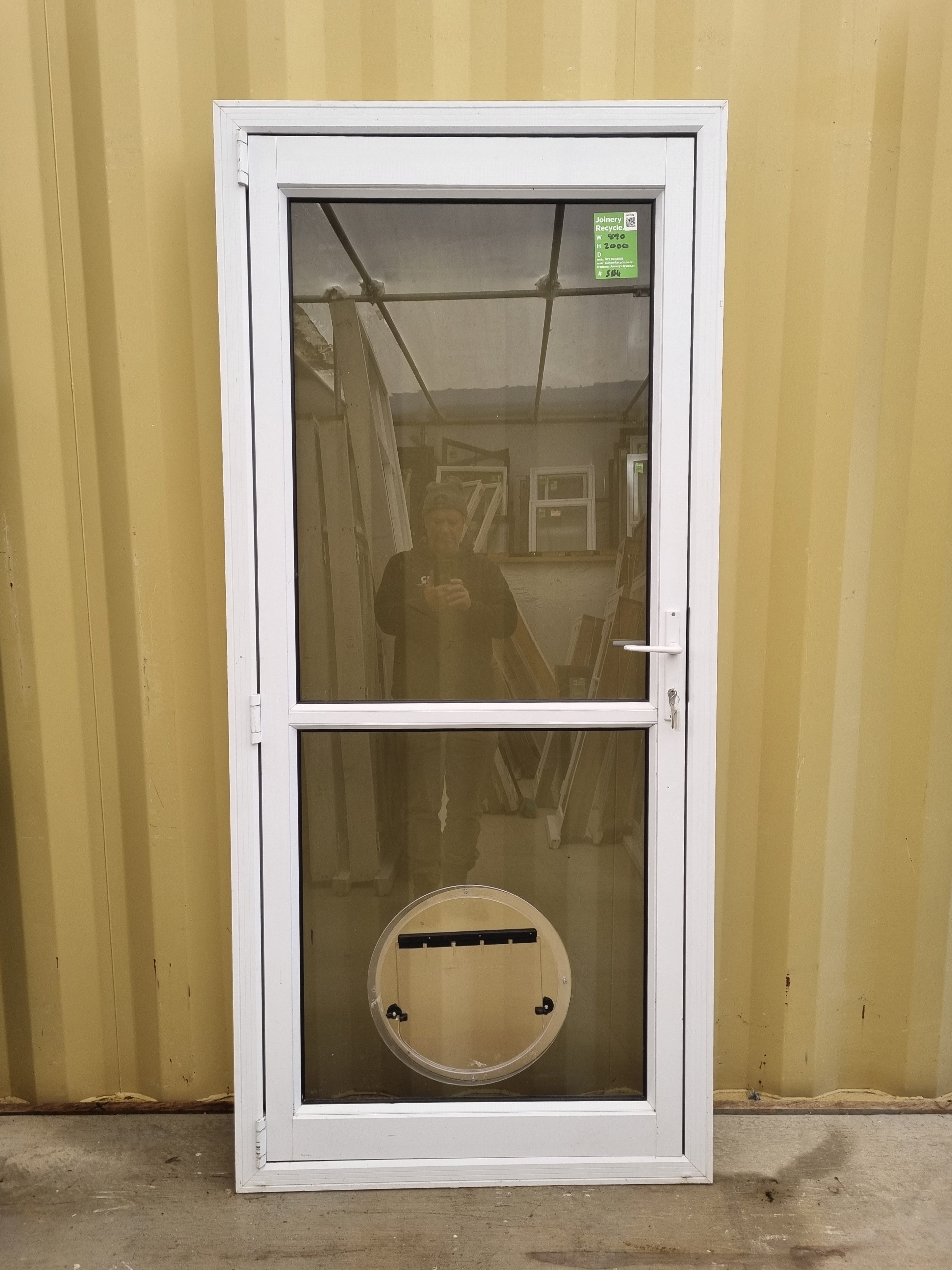 Aluminium & Glass Single Door  890 W x 2000 H  [#5134  SF] Joinery Recycle