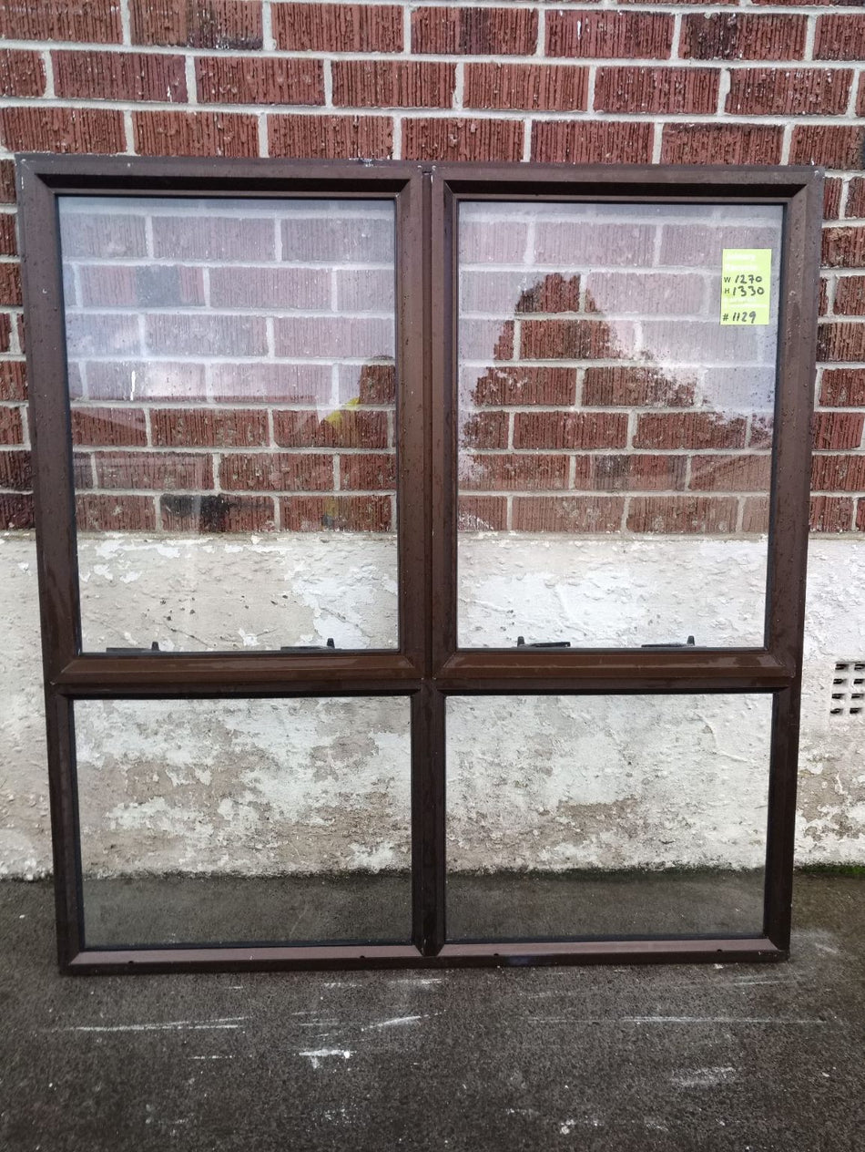 Brown Aluminium Window 1270 W x 1330 H  [#1129] Joinery Recycle