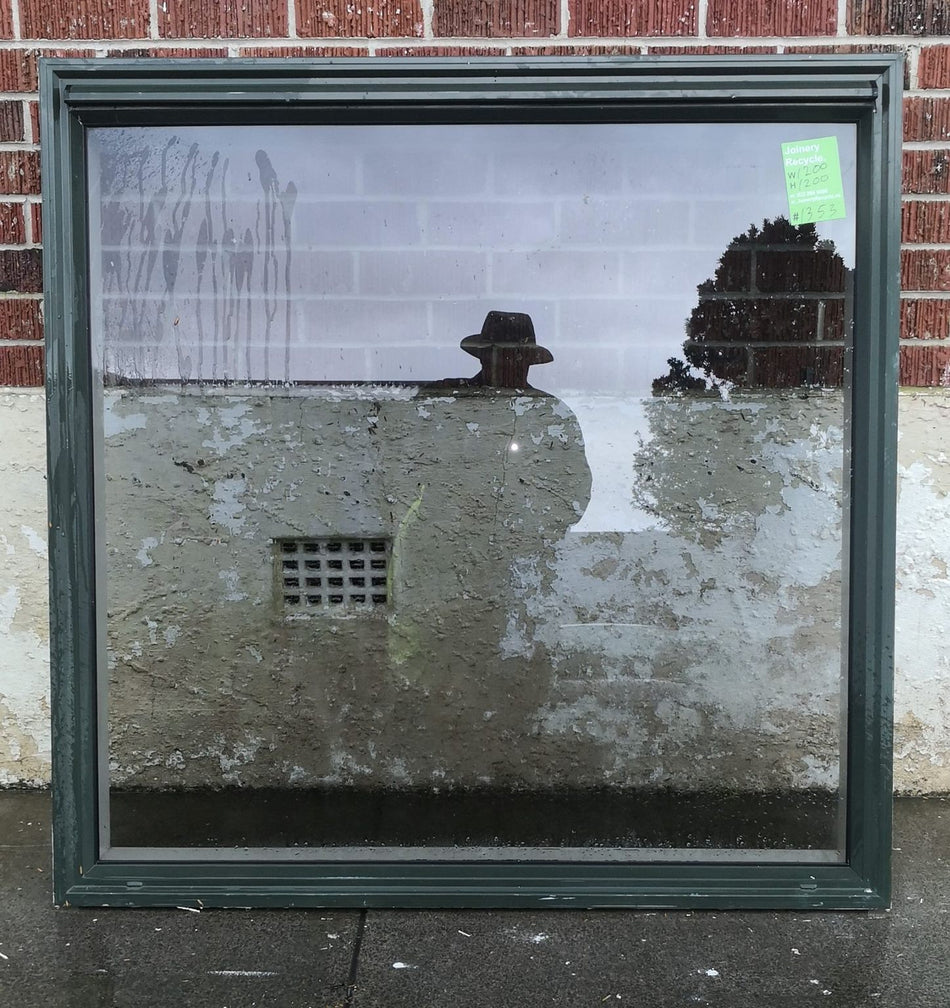 Aluminium Window Green  1200 W x 1200 H  [#1353] Joinery Recycle