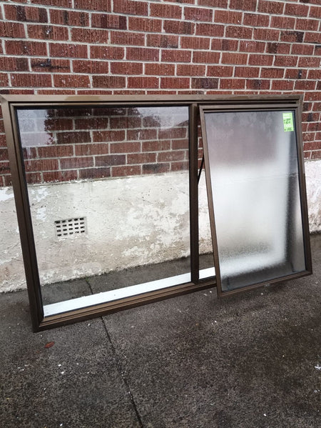 Aluminium Window Brown 1800 W x1210 H   [#1555] Joinery Recycle