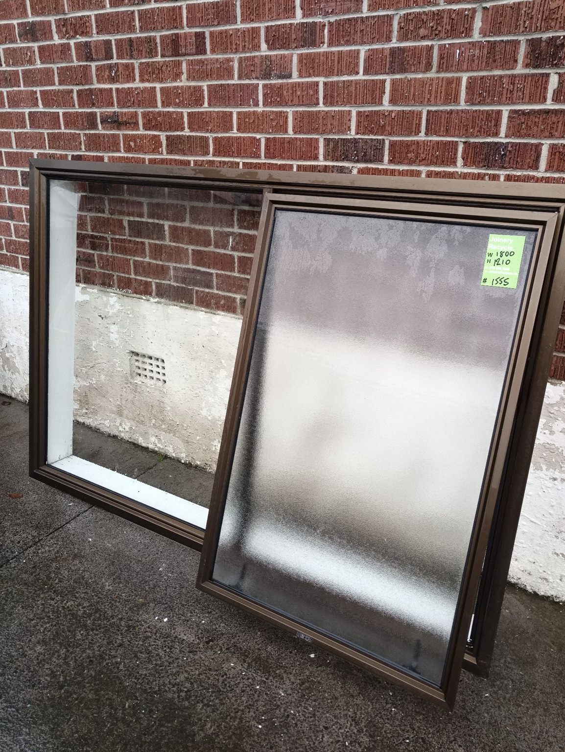 Aluminium Window Brown 1800 W x1210 H   [#1555] Joinery Recycle