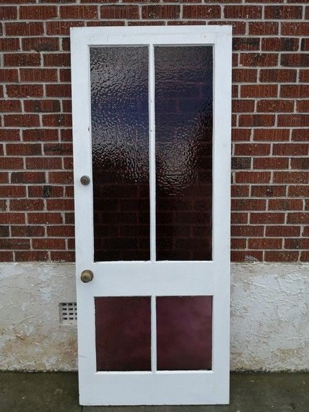 COLOUR GLASS Entrance Door 810 x 1980 [#1419] Joinery Recycle