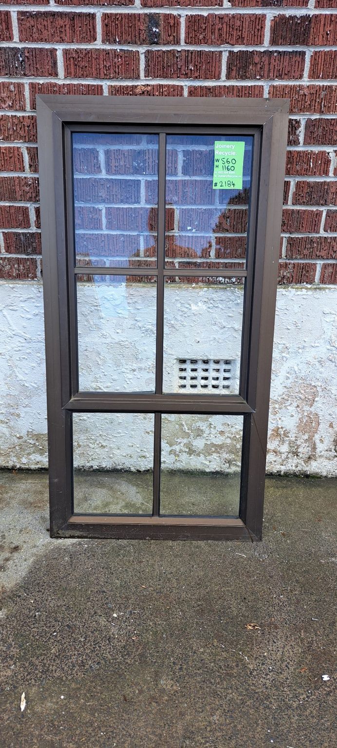 Colonial Style Aluminium Window Brown 560 W x 1160 H  [#2184] Joinery Recycle