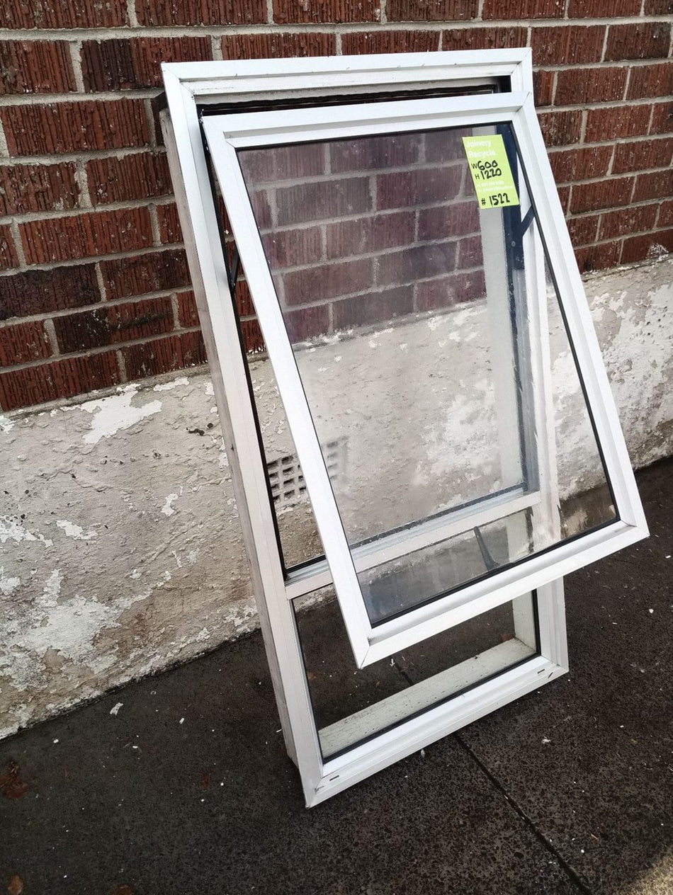 Aluminium Window Silver 600 W x 1220 H  [#1522] Joinery Recycle