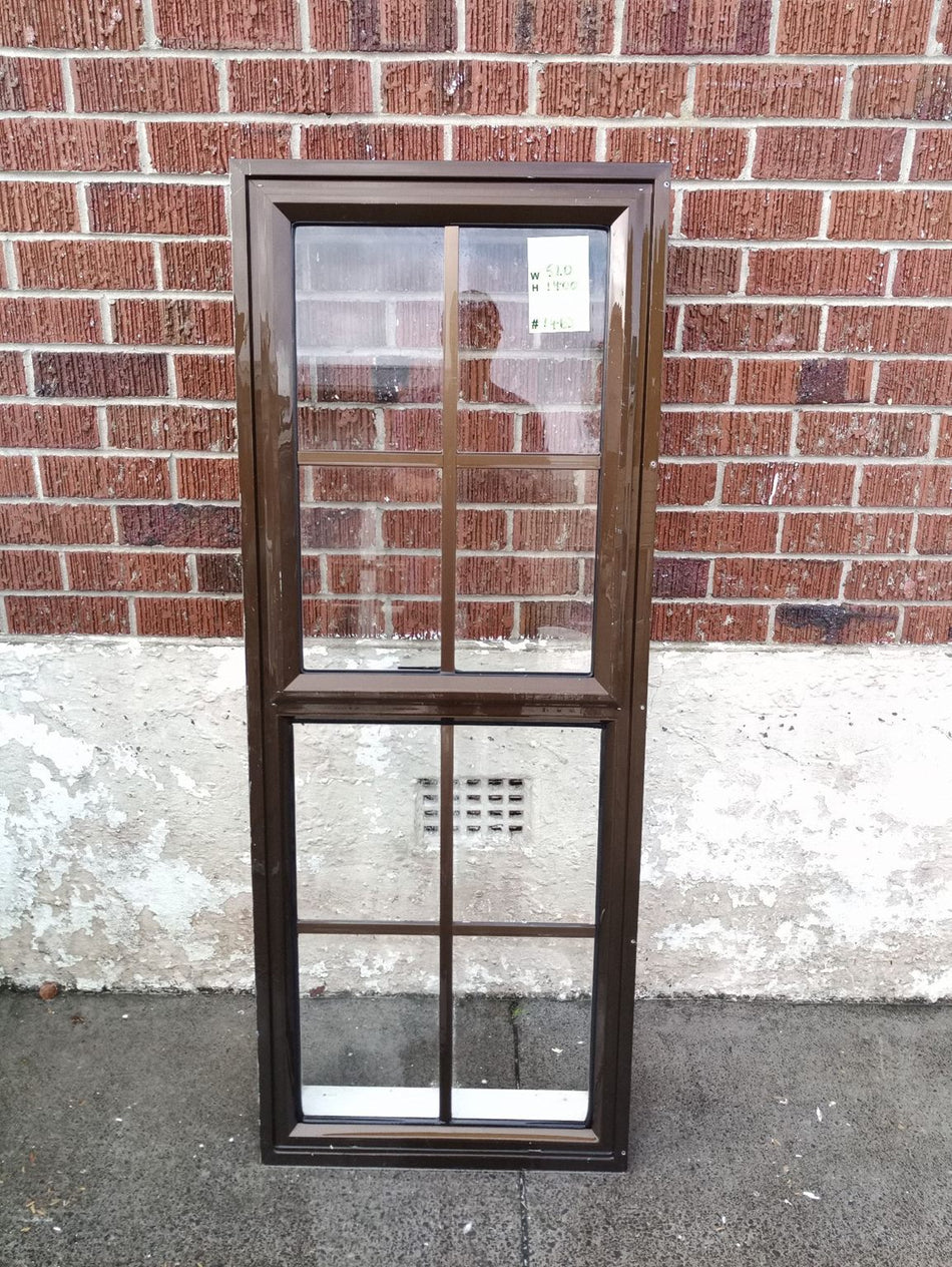Colonial Style Aluminium Window Brown 520 W x 1400 H   [#1463] Joinery Recycle