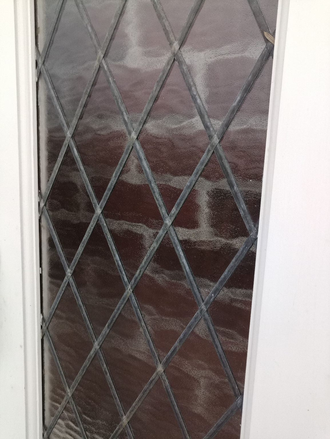 Solid Wood and Lead Light Entrance Door 1220 W x 2060 H  [#1642] Joinery Recycle