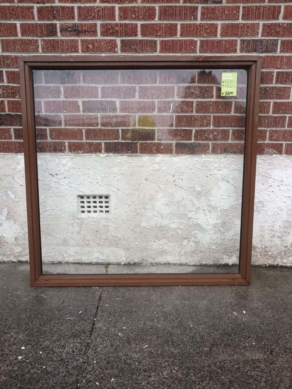 Aluminium Window Brown 1200 W x 1200 H  [#3310] Joinery Recycle