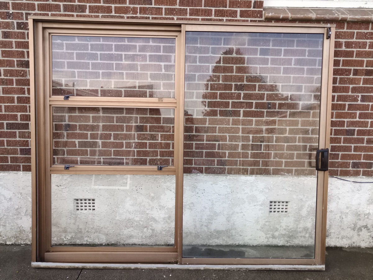 Aluminium Ranch Slider Bronze 2450 W x 2030 H   [#3326] Joinery Recycle