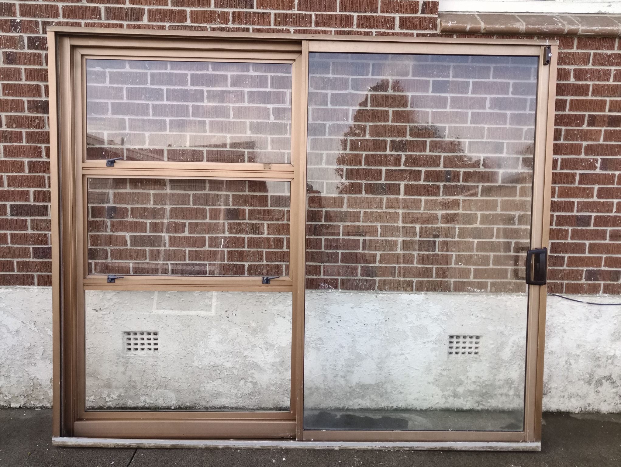 Aluminium Ranch Slider Bronze 2450 W x 2030 H   [#3326] Joinery Recycle