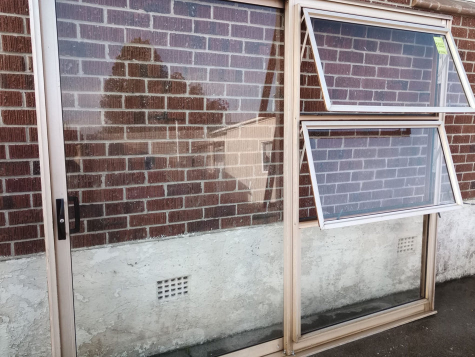 Aluminium Ranch Slider Bronze 2450 W x 2030 H   [#3326] Joinery Recycle