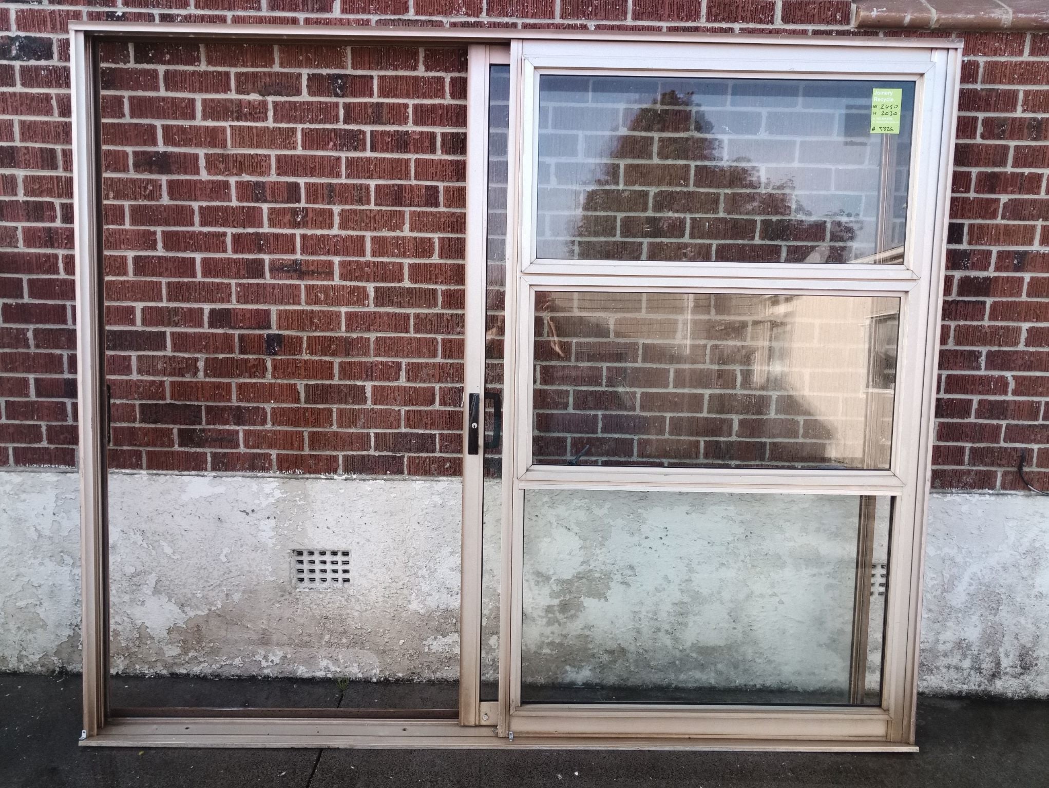 Aluminium Ranch Slider Bronze 2450 W x 2030 H   [#3326] Joinery Recycle