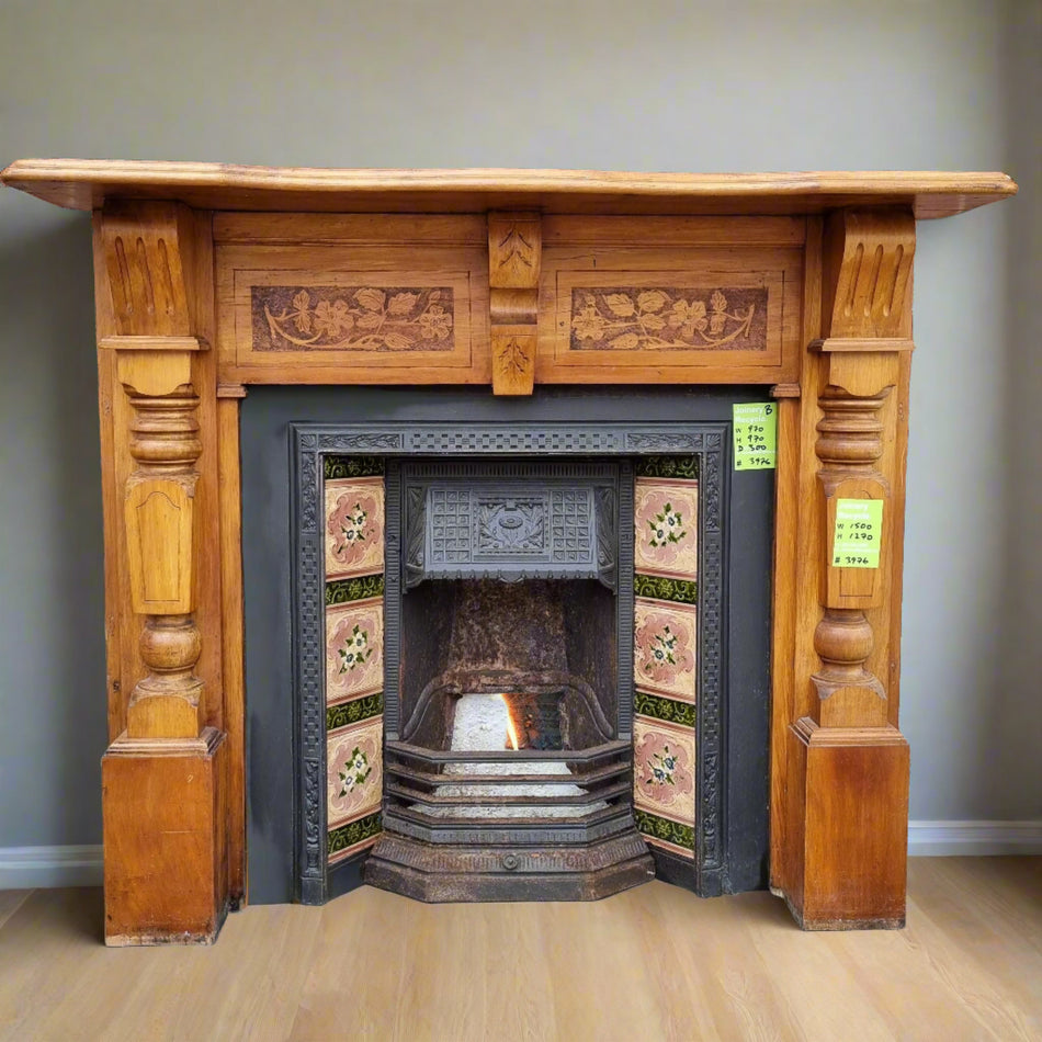 FLOWER THEMED - VILLA Fire Place 1500 W x 1270 H[#3976 SF] Joinery Recycle
