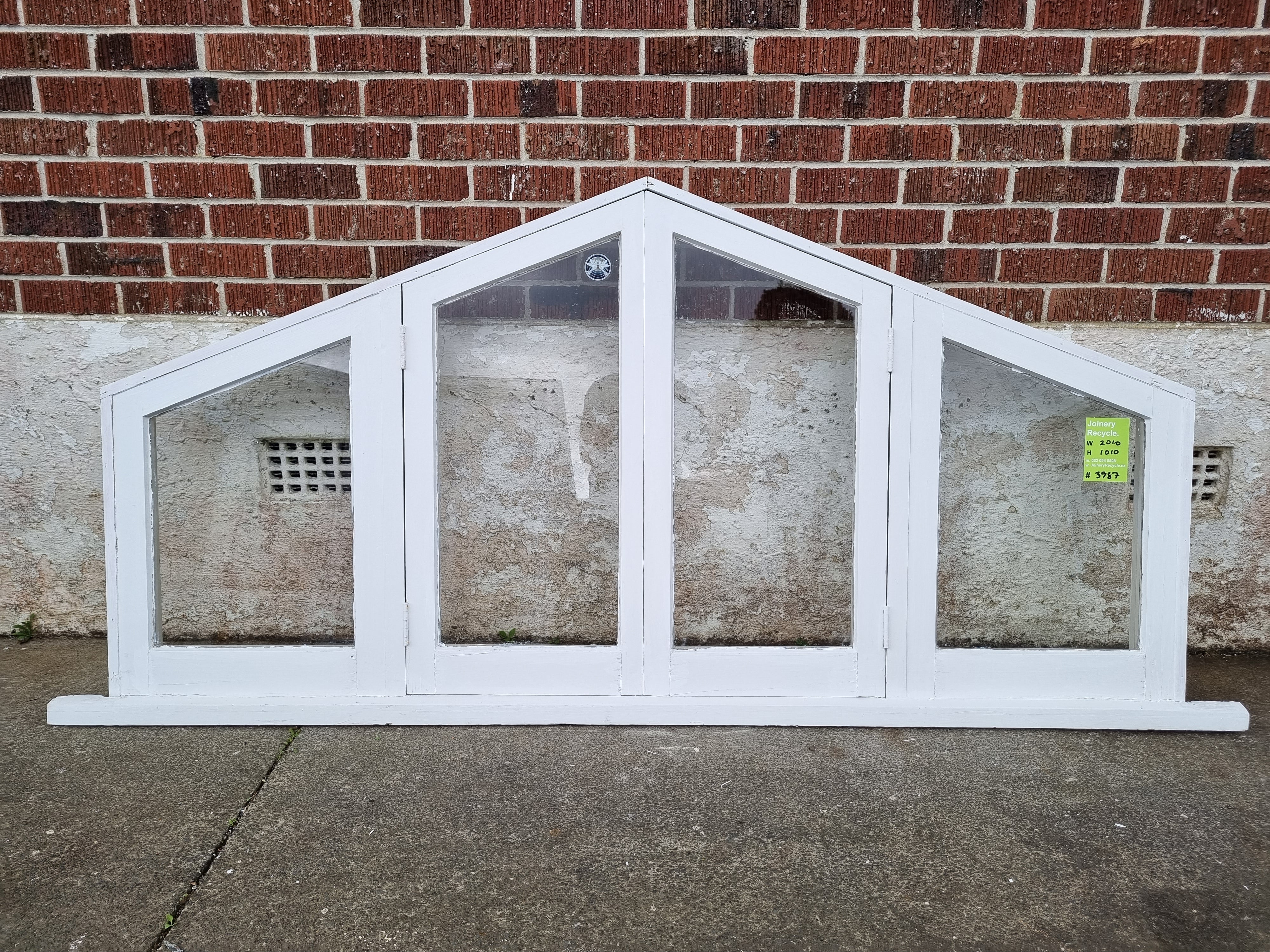 GABLE WOODEN WINDOW 2010 W x 1010 H [#3987 MA] – Joinery Recycle