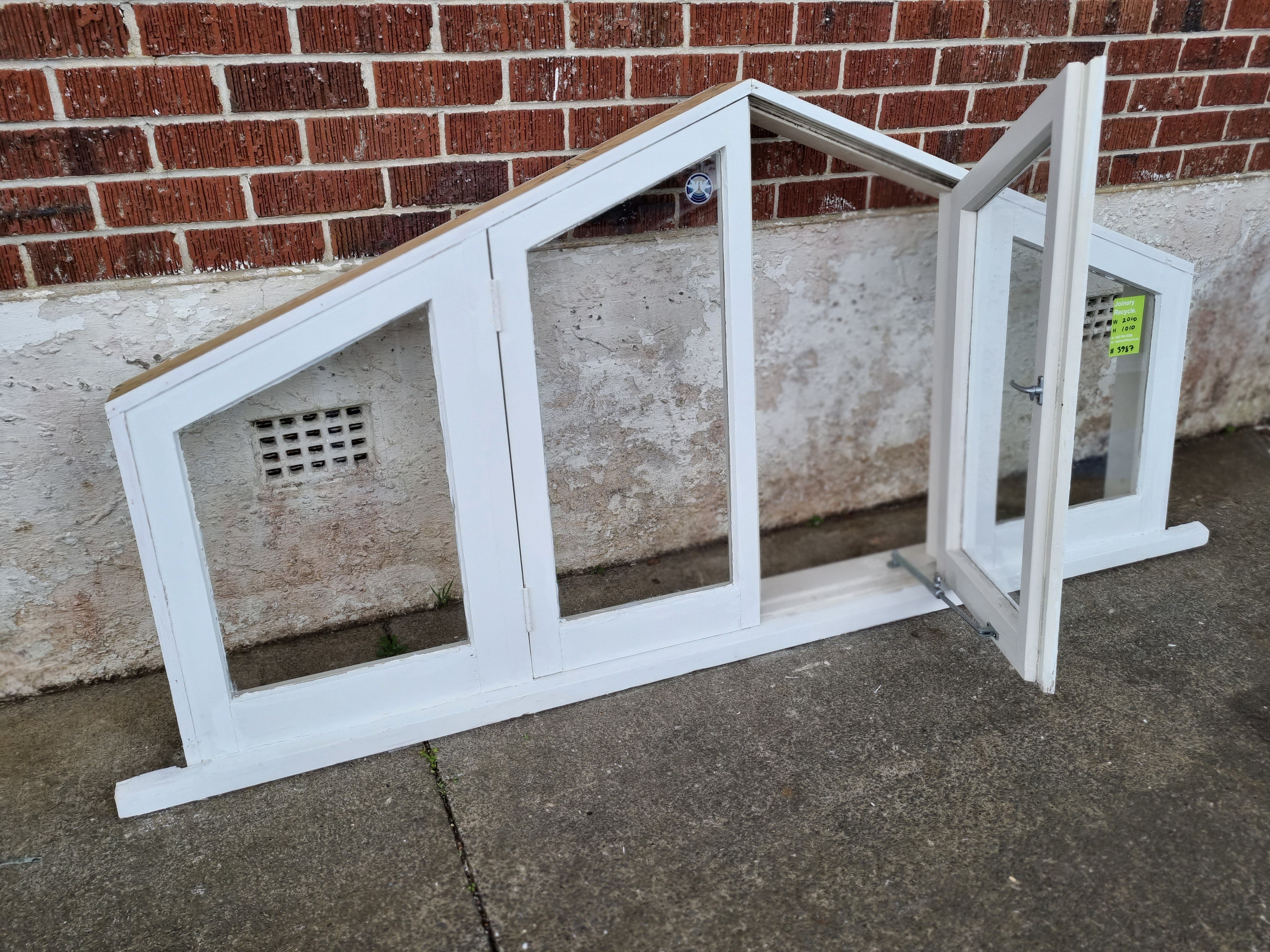 GABLE WOODEN WINDOW 2010 W x 1010 H [#3987 MA] Joinery Recycle