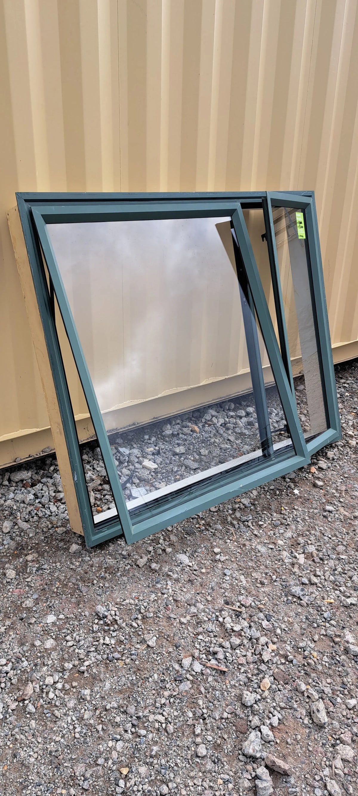 Green Aluminium Window 1500 W x 1200 H [#4066aSF] Joinery Recycle