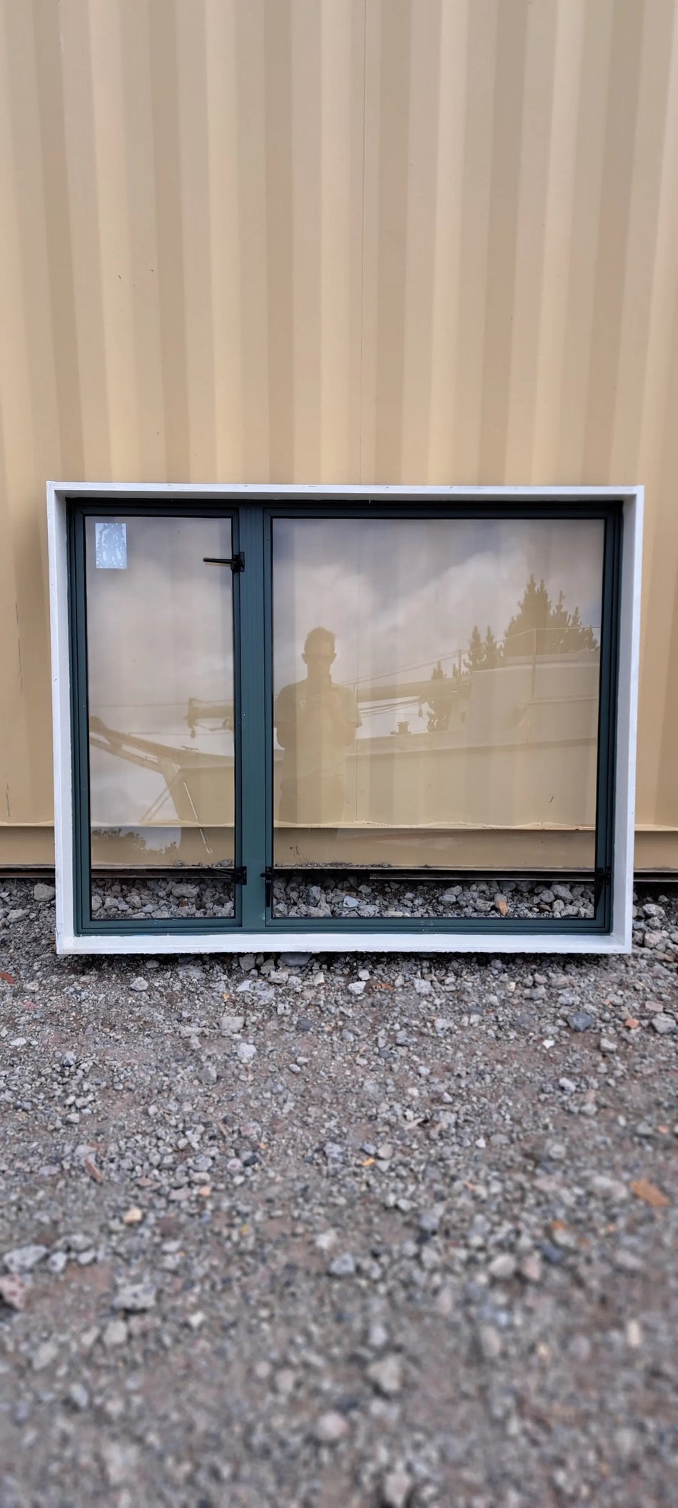 Green Aluminium Window 1500 W x 1200 H [#4066aSF] Joinery Recycle