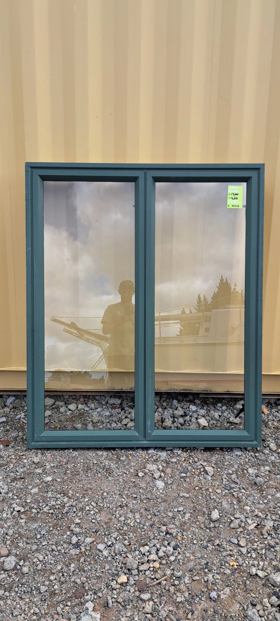 Green Aluminium Window 1200 W x 1450 H [#4068aSF] Joinery Recycle