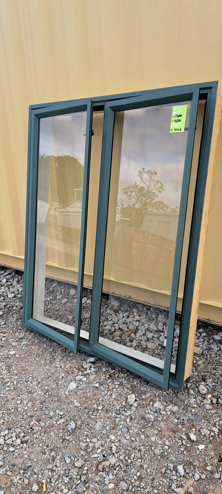 Green Aluminium Window 1200 W x 1450 H [#4068aSF] Joinery Recycle