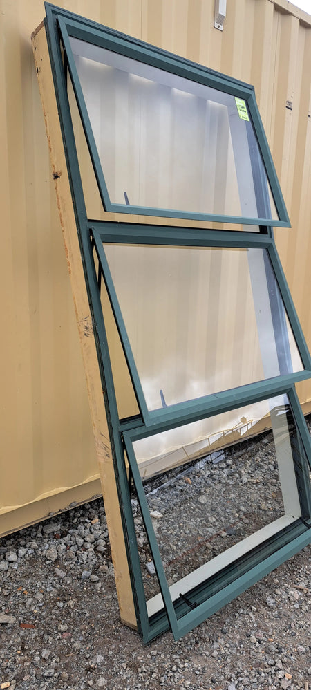 Green Aluminium Window 1260 W x 2400 H [#4069aSF] Joinery Recycle