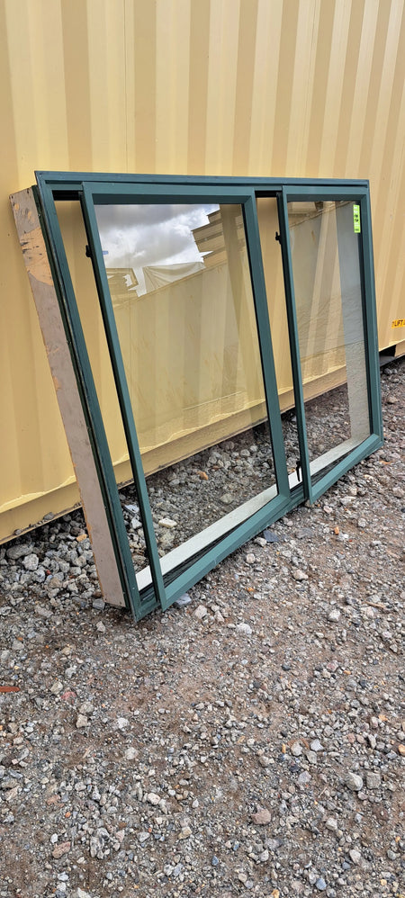 Green Aluminium Window 1900 W x 1260 H [#4070aSF] Joinery Recycle