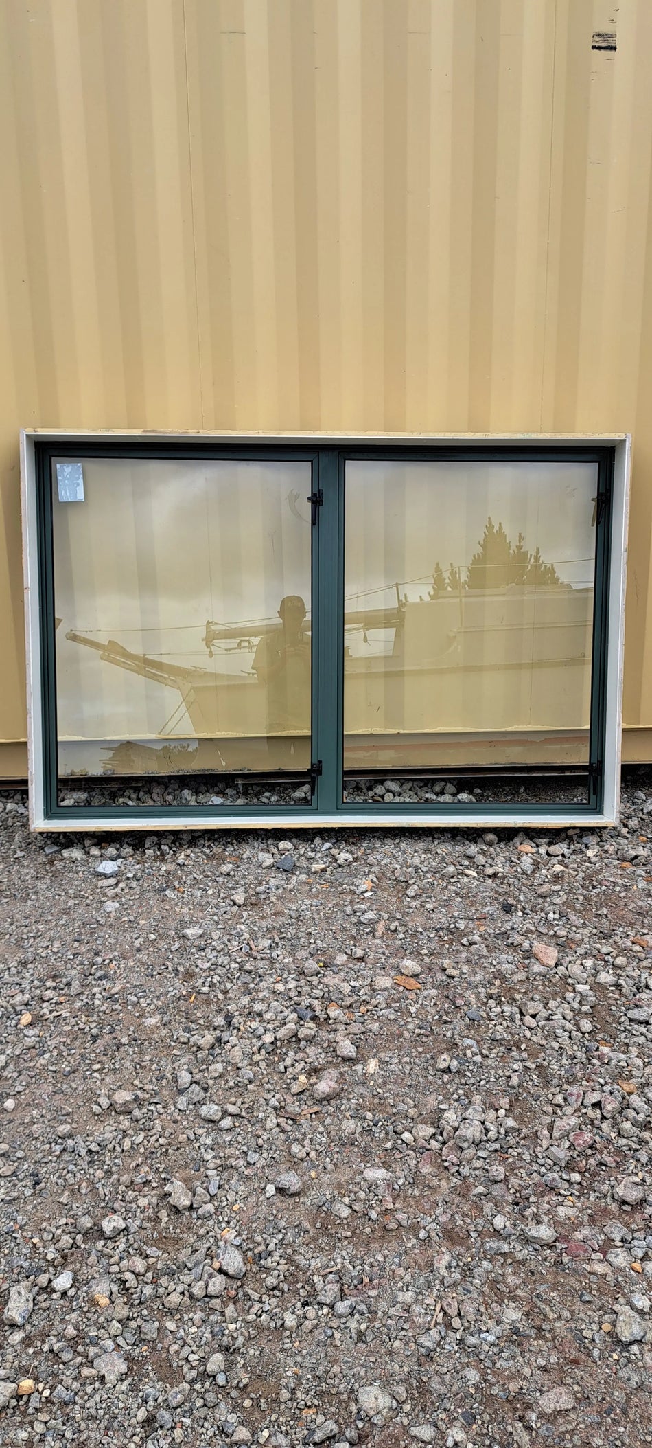 Green Aluminium Window 1900 W x 1260 H [#4070aSF] Joinery Recycle
