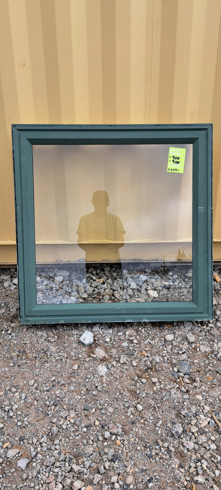 Green Aluminium Window 900 W x 900 H [#4071aSF] Joinery Recycle