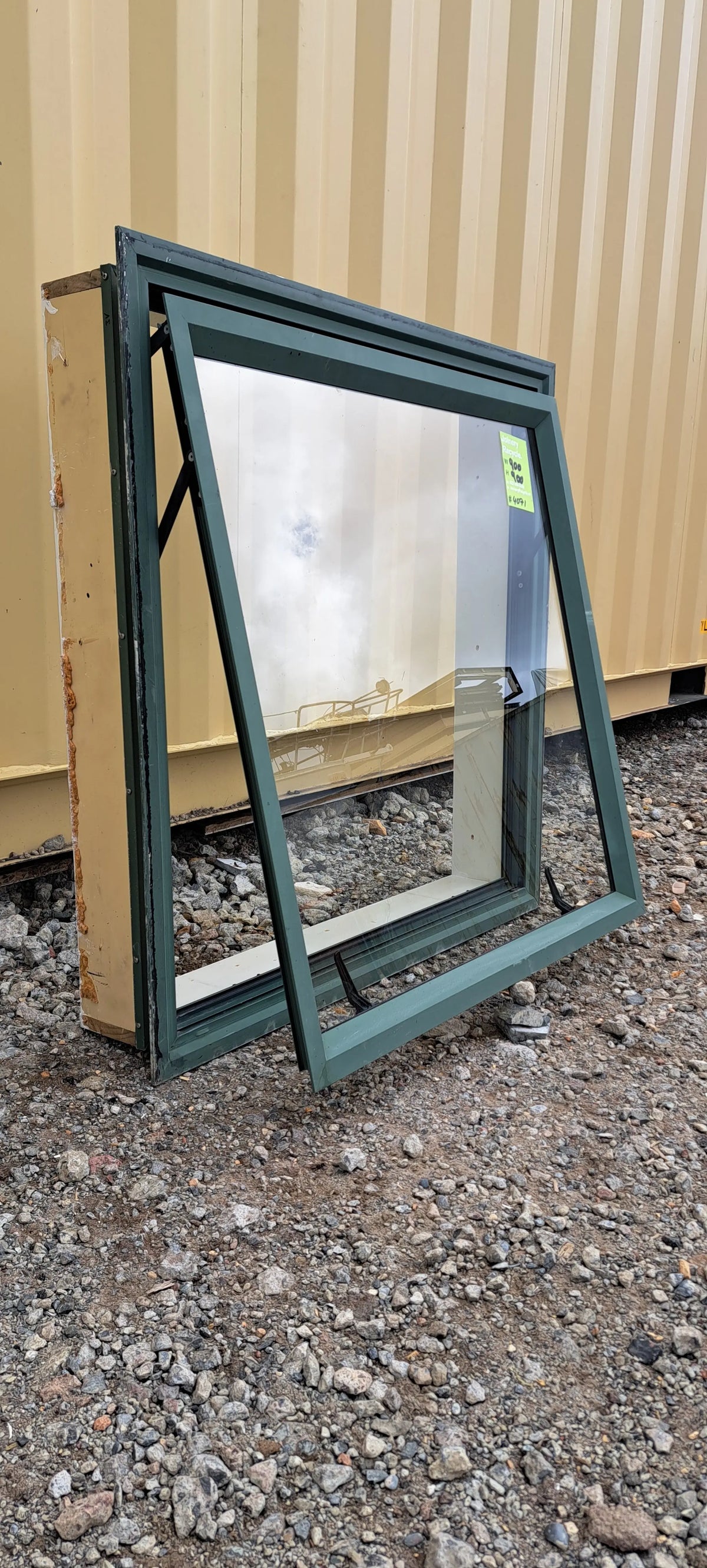 Green Aluminium Window 900 W x 900 H [#4071aSF] Joinery Recycle