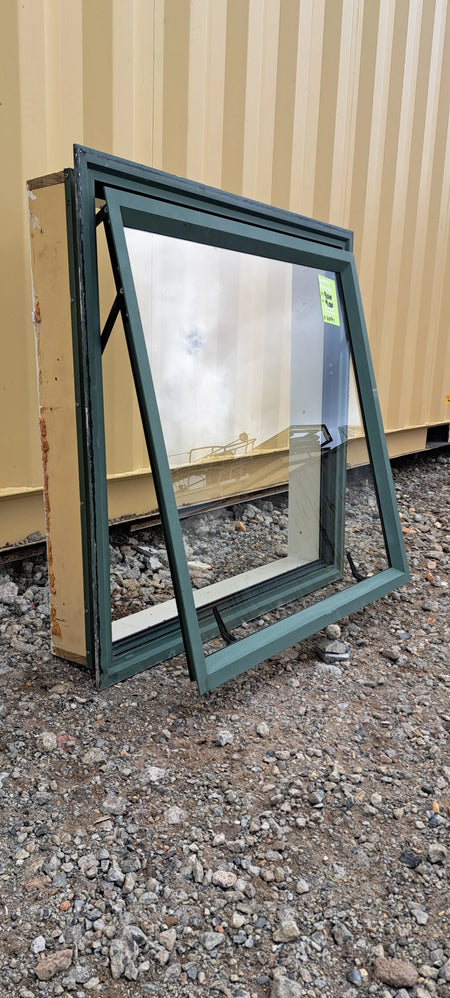 Green Aluminium Window 900 W x 900 H [#4071aSF] Joinery Recycle