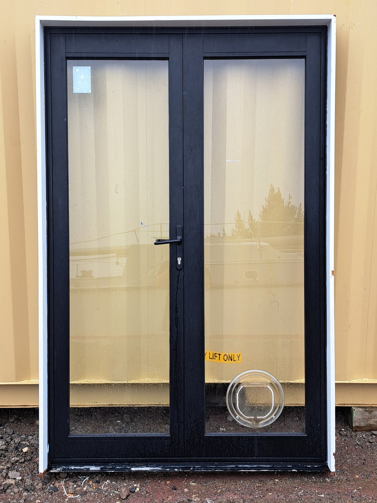 Aluminium French Door Black 1300 W x 2000 H [#4075 SF] Joinery Recycle