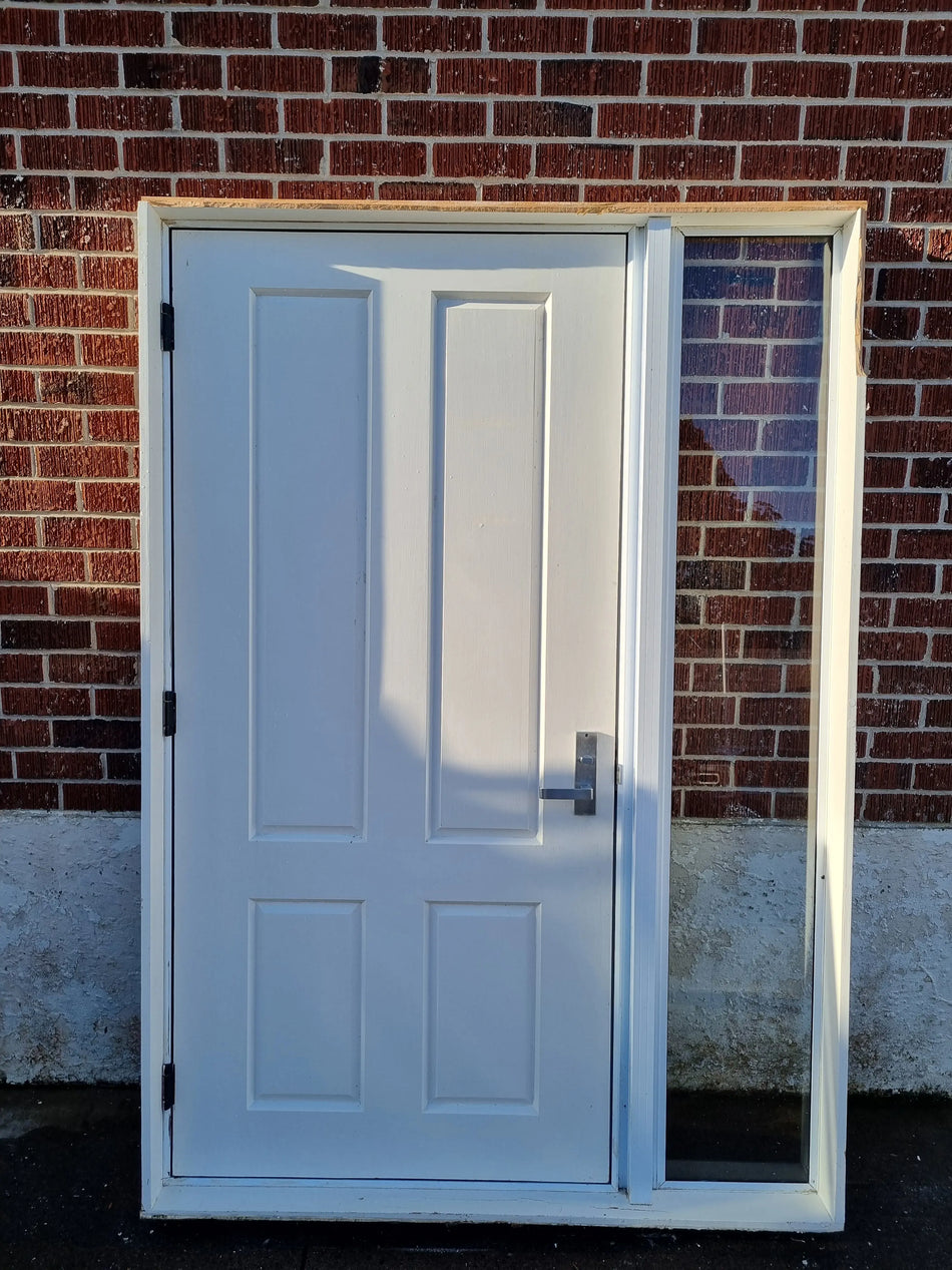 Solid Wood and Aluminium Entrance Door with Side Light 1400 W x 2015 H [#4124 MA] Joinery Recycle