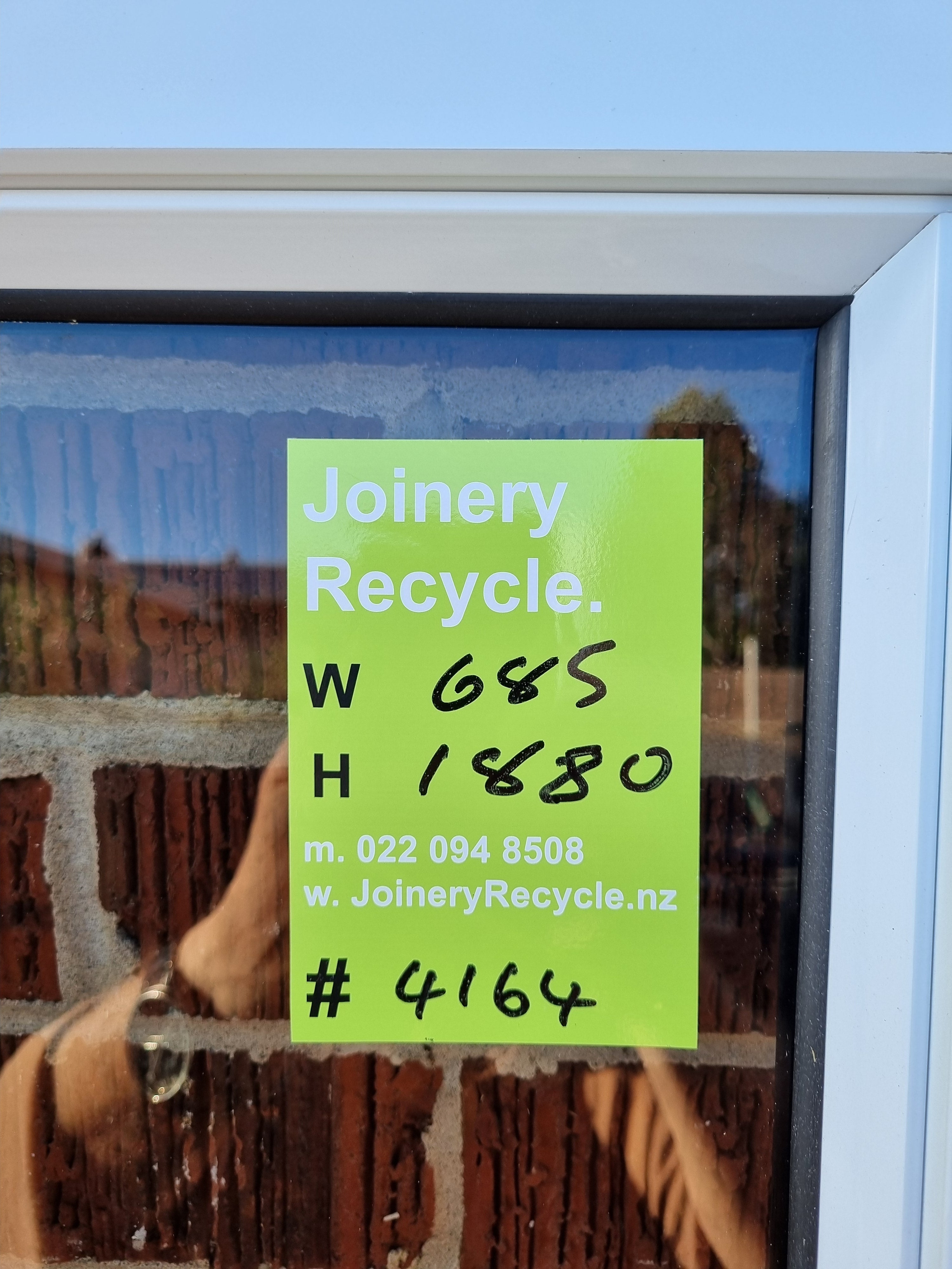 Aluminium Door Leaf White 685 W x 1880 H [#4164 MA] Joinery Recycle
