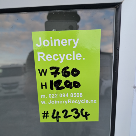 Aluminium Window White   760 W  x 1290 H  [#4234 SF] Joinery Recycle