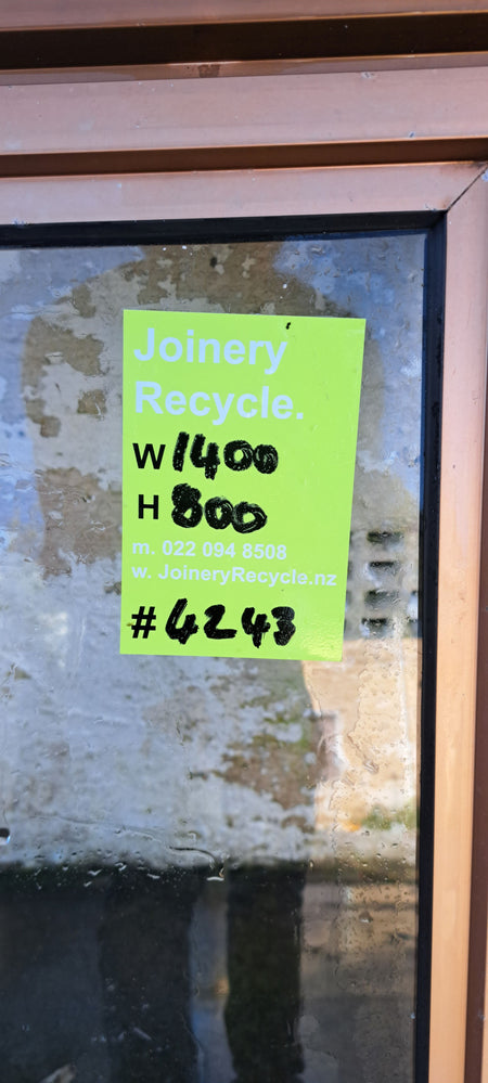 Aluminium Window Bronze 1400 W  x 800 H  [#4243 MA] Joinery Recycle