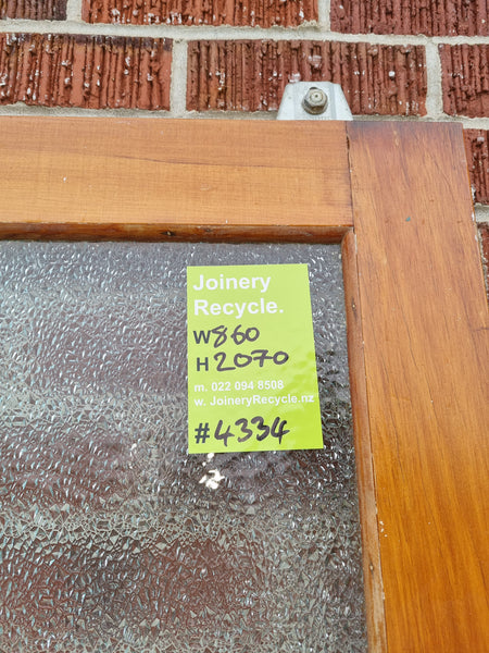 Wood and Glass Single Door 860 W x 1780 H  [#4334 MA] Joinery Recycle