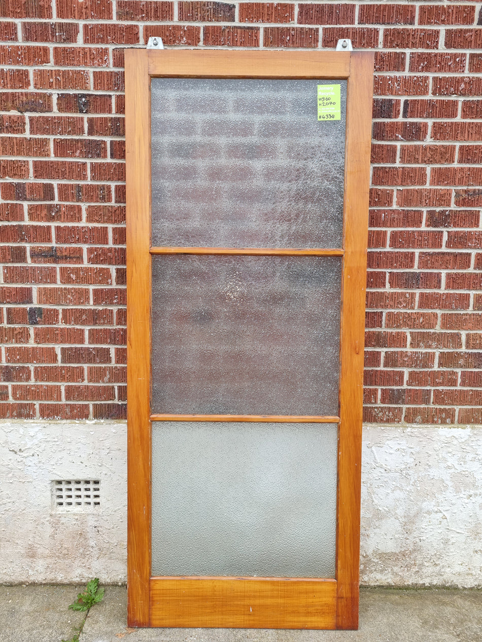 Wood and Glass Single Door 860 W x 1780 H  [#4334 MA] Joinery Recycle