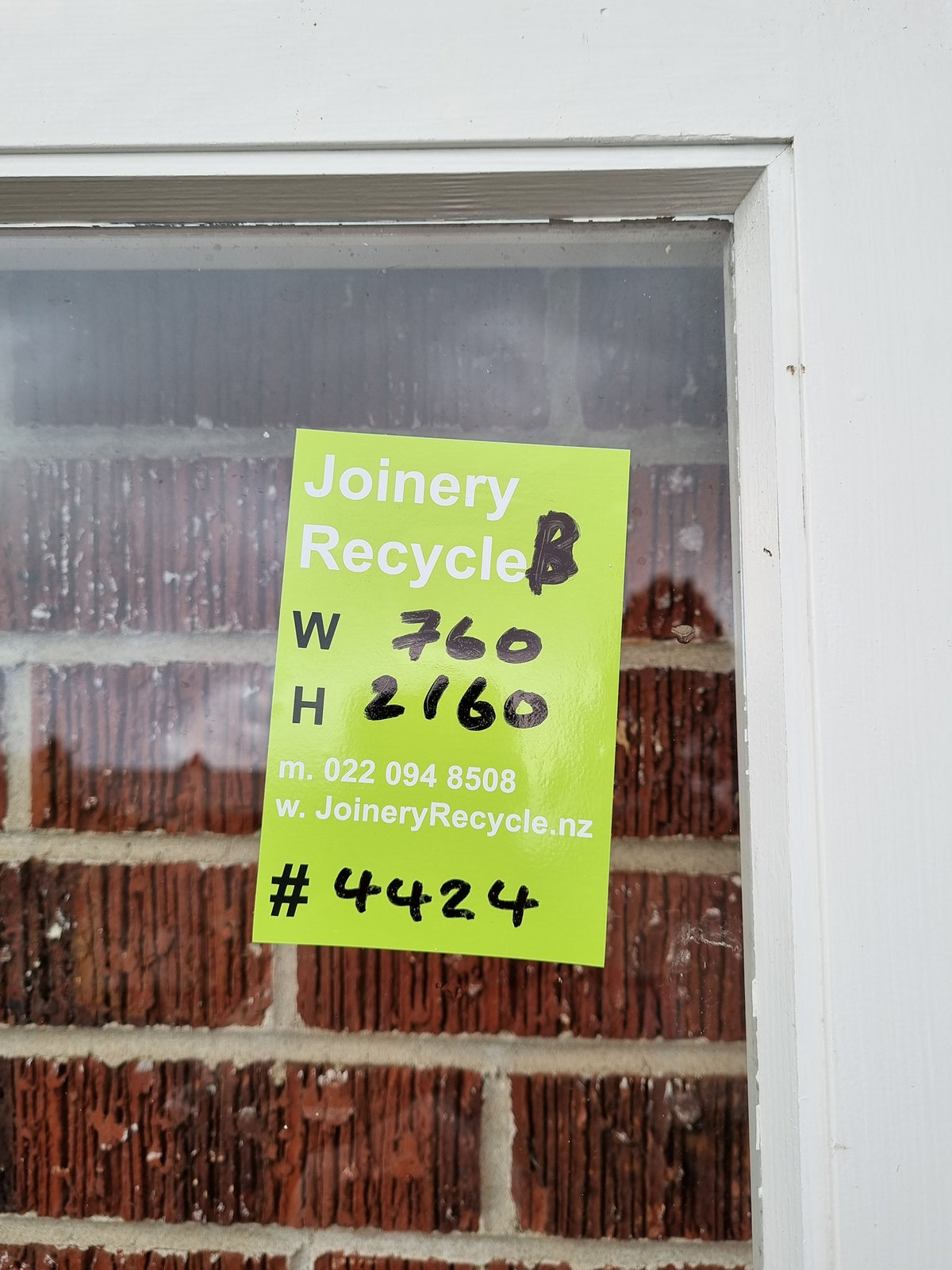Wooden Window (8 Years Old) 760 W x 2160 H [#4424 MA] Joinery Recycle