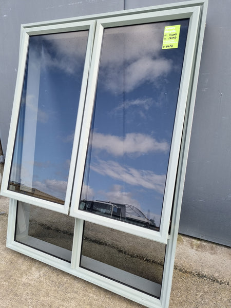 Aluminium Window Green  1200 W  x 1600 H  [#4431 SF] Joinery Recycle