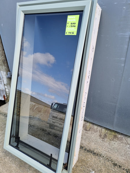 Aluminium Window Green 600 W  x 1200 H  [#4436 SF] Joinery Recycle