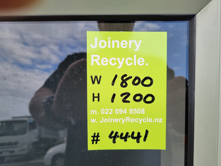 Aluminium Window Green   1800 W  x  1200 H  [#4441 SF] Joinery Recycle