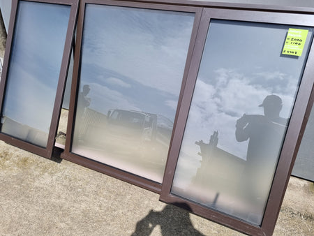Aluminium Window DOUBLE GLAZED Brown   2000 W  x  1100  H  [#4448 SF] Joinery Recycle