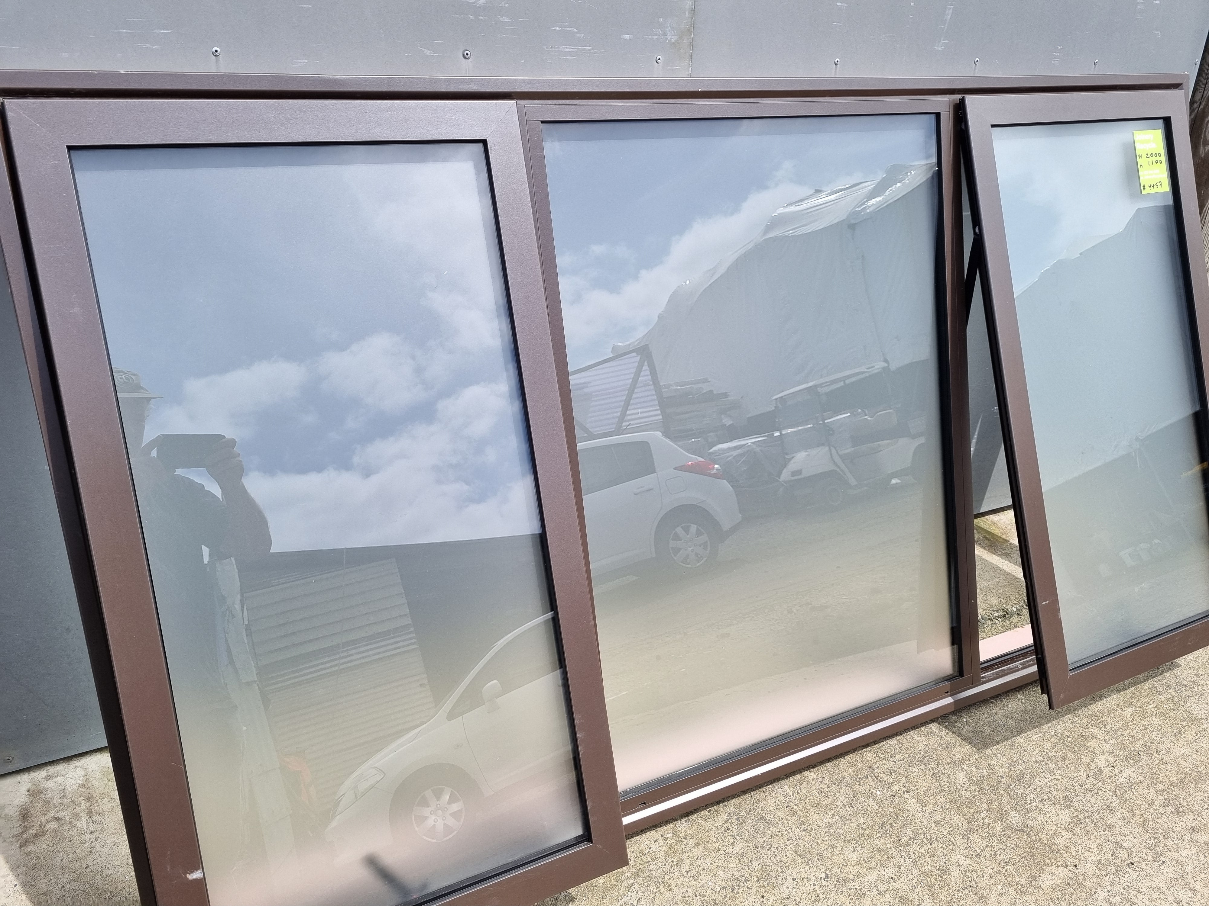 Aluminium Window DOUBLE GLAZED Brown  2000 W  x 1100 H  [#4457 SF] Joinery Recycle