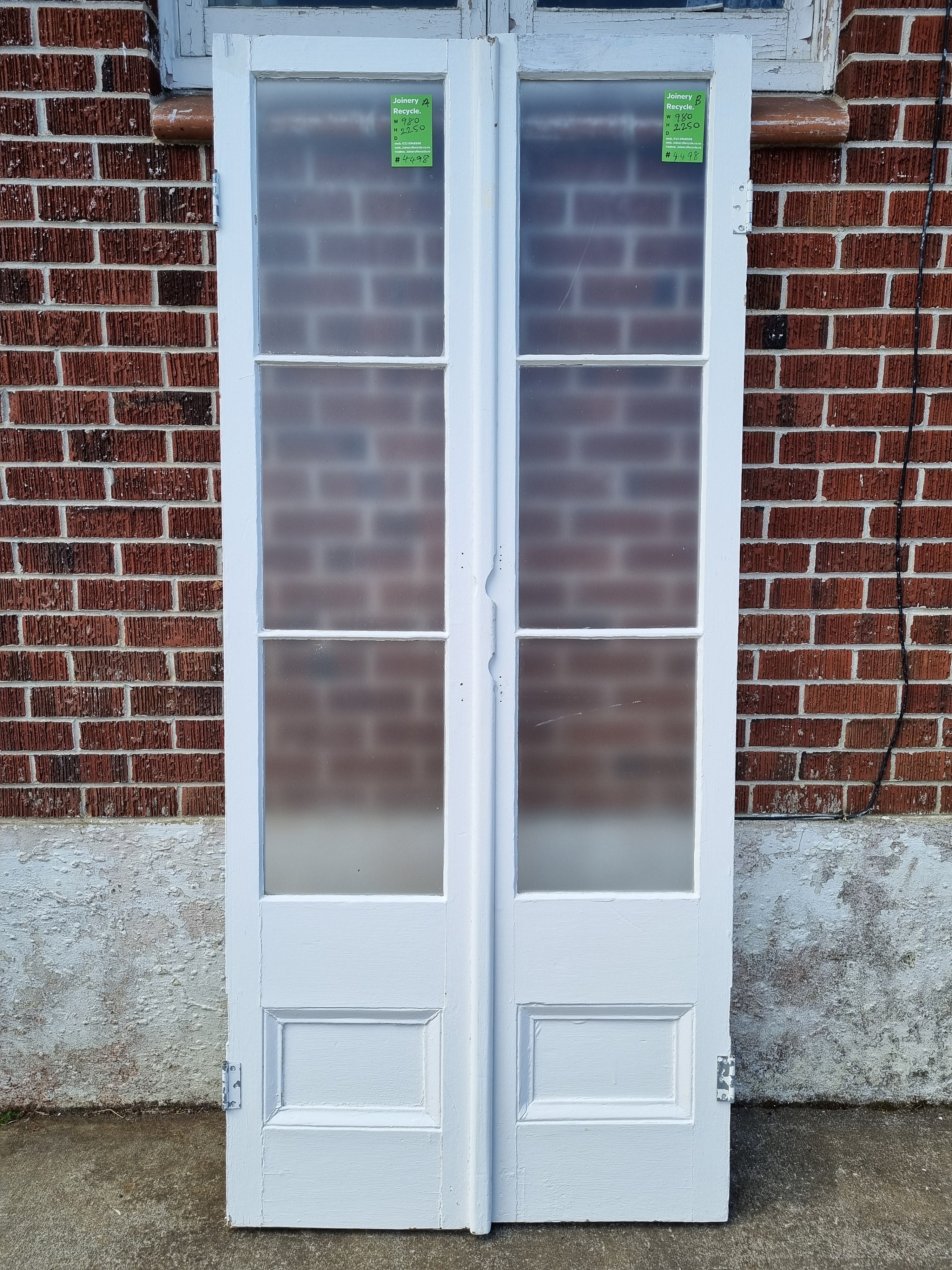 VILLA Wooden French Door Leafs  980 W x  2250  H [#4498 MA] Joinery Recycle