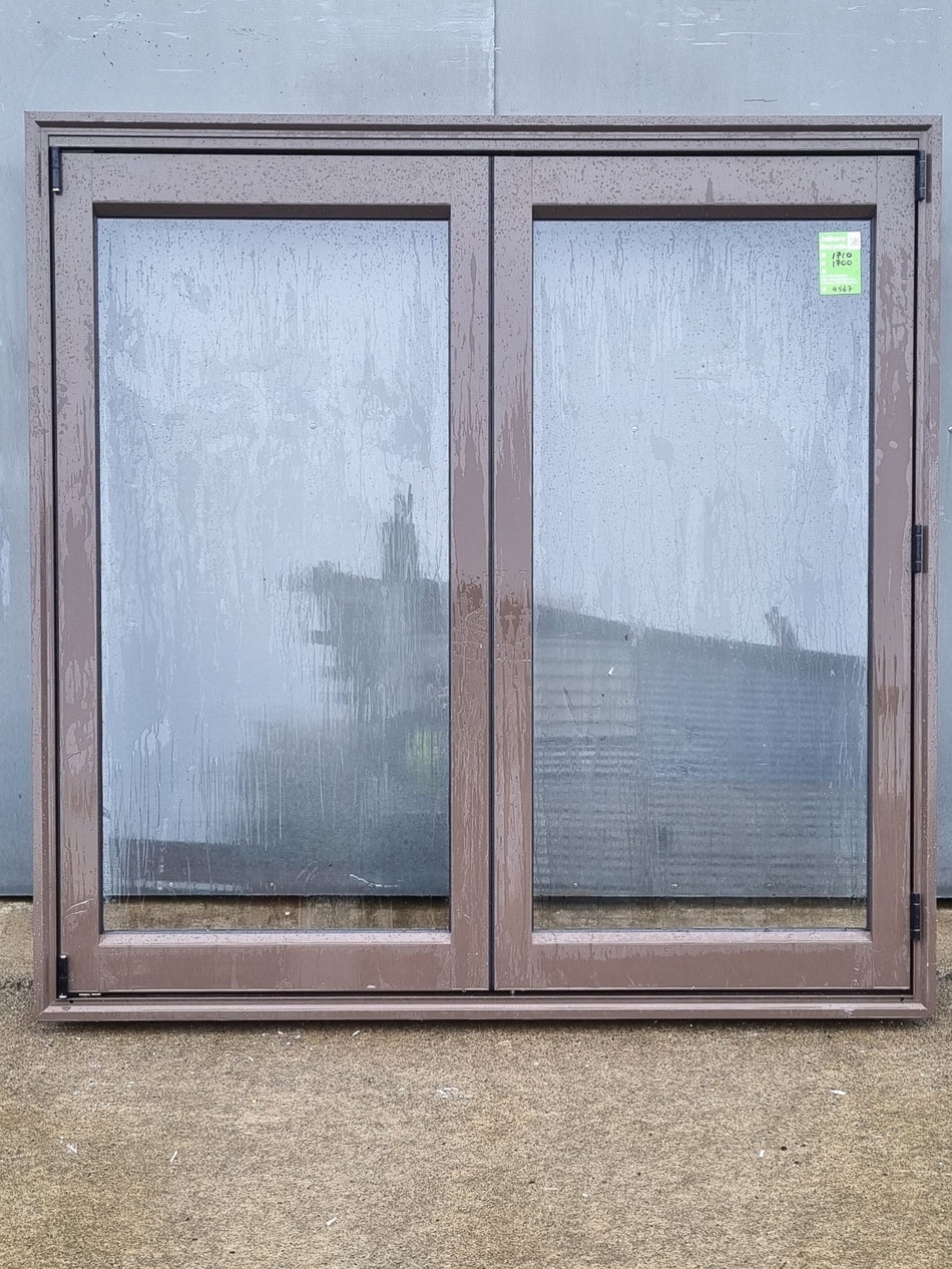 Aluminium BIFOLD Window Brown 1710 W  x 1700 H [#4567 SF] Joinery Recycle