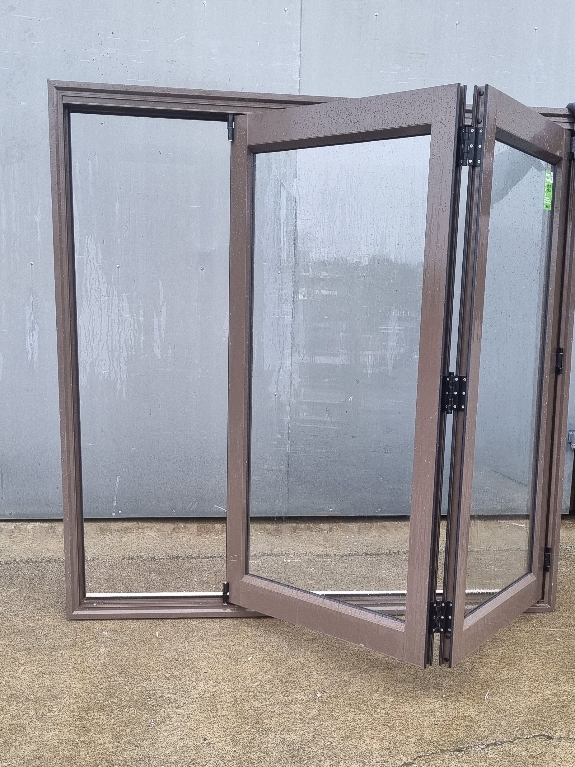 Aluminium BIFOLD Window Brown 1710 W  x 1700 H [#4567 SF] Joinery Recycle