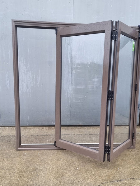 Aluminium BIFOLD Window Brown 1710 W  x 1700 H [#4567 SF] Joinery Recycle