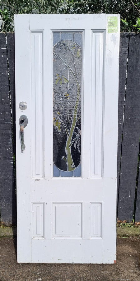 Wood & Glass Single Entrance Door  810 W x  1960 H [#4337 MA] Joinery Recycle