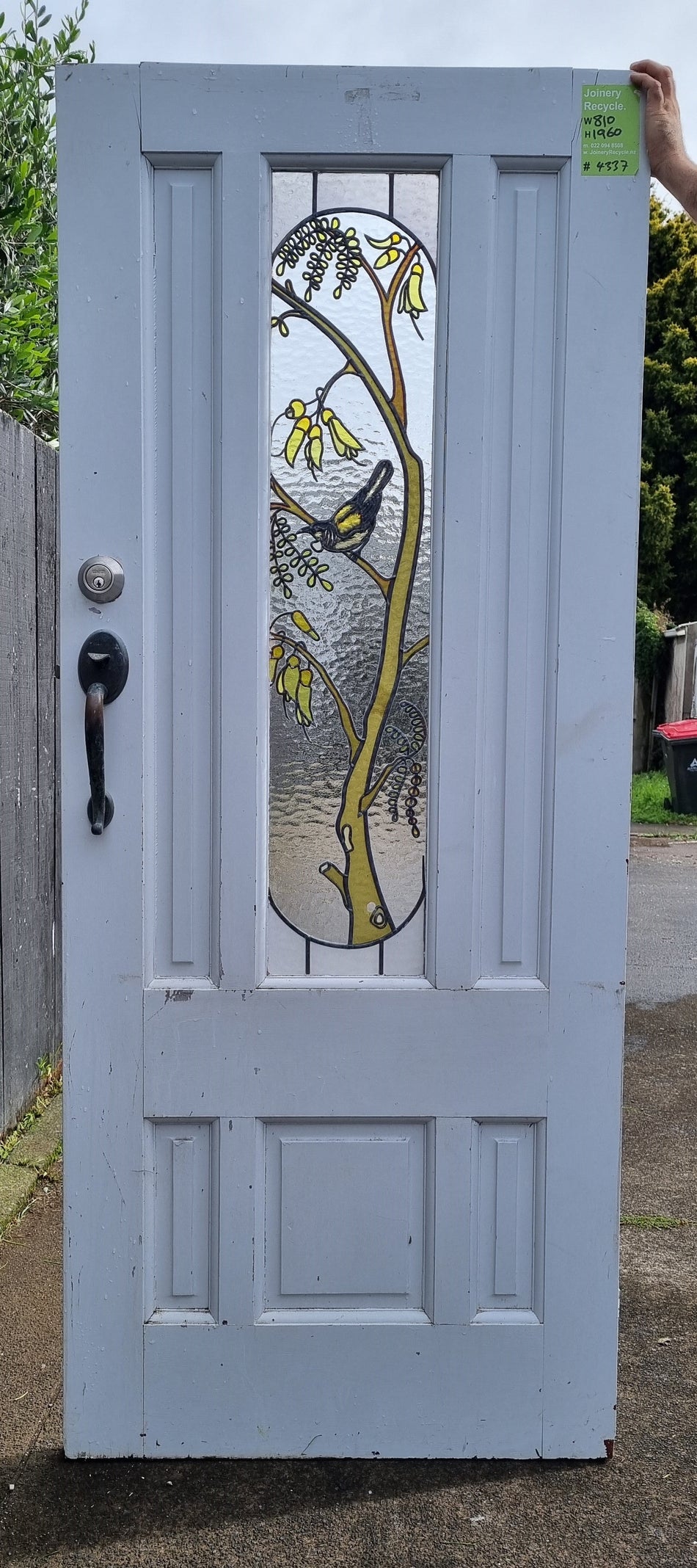 Wood & Glass Single Entrance Door  810 W x  1960 H [#4337 MA] Joinery Recycle