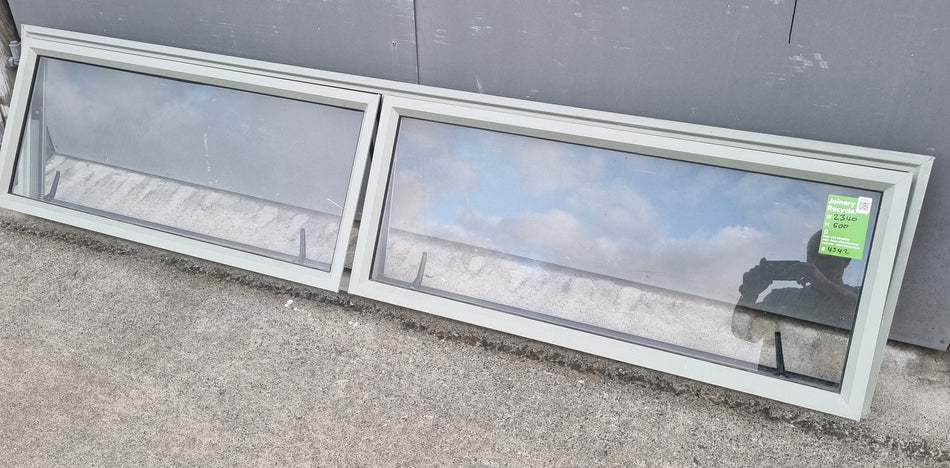 Aluminium Window Green  2340 W  x  500 H  [#4542 SF] Joinery Recycle